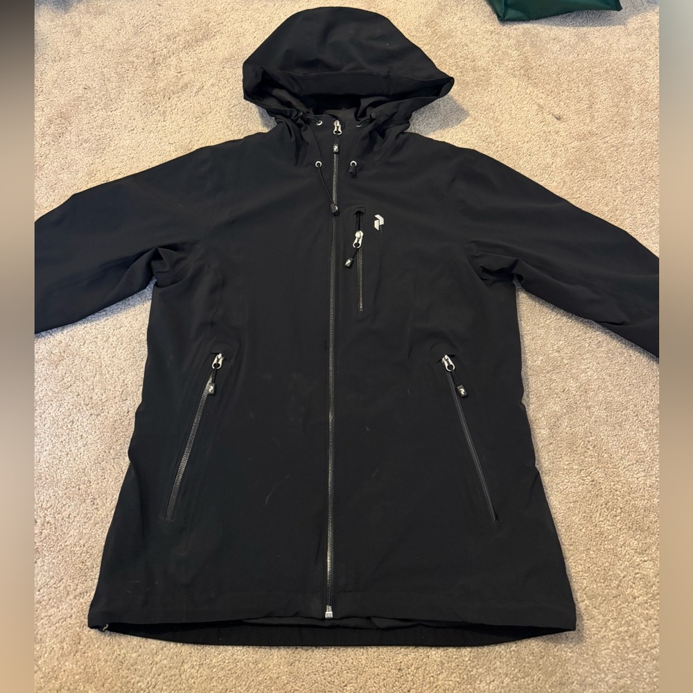 Peak Performance Black Ski & Snow Jacket with Hood